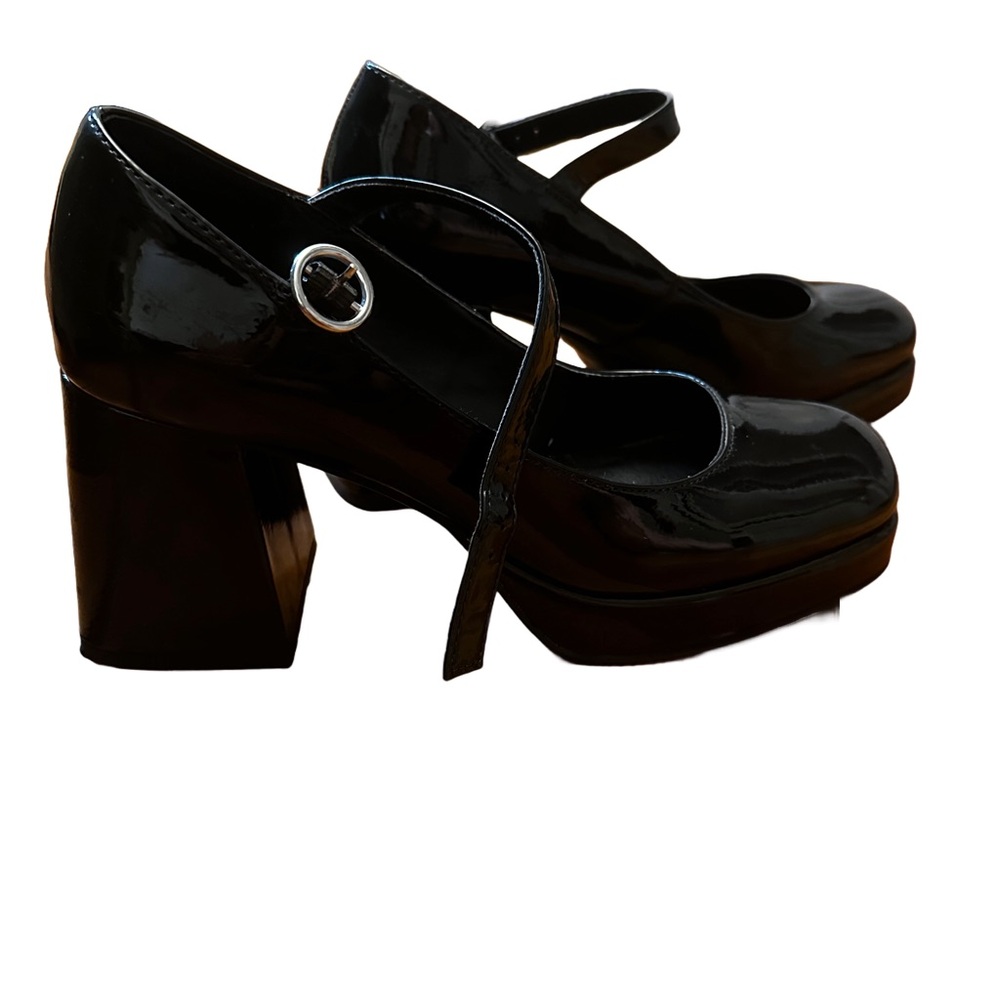 Steve Madden Black Platform Mary Jane Heels Size 9
